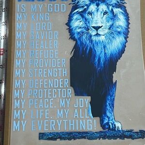 Blue Lion Inspirational DTF Transfer